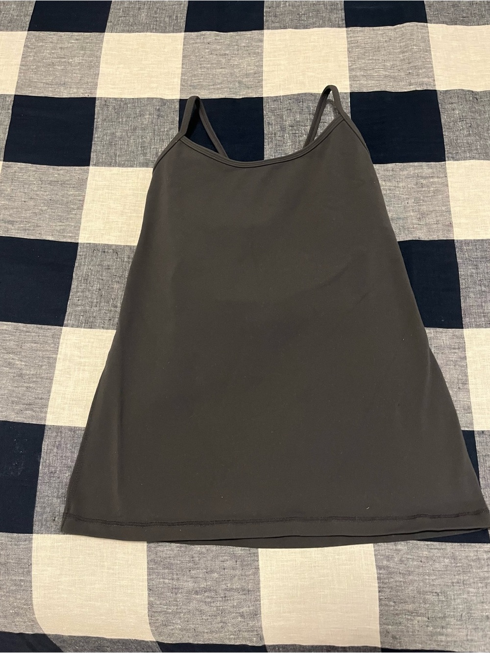 Lulu Melon Charcoal Racer Back Strap Tank With Built-in Chest Support